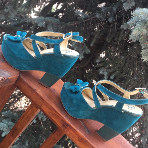 platform shoe blue suede - Picture 3 of 8